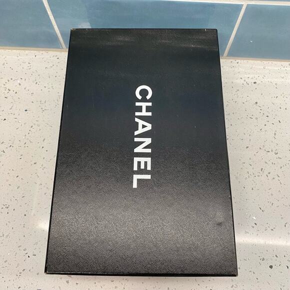 Chanel Interlocking CC Logo T-Strap Sandals 36.5 Black 2013 Lagerfeld With Box - Picture 4 of 16